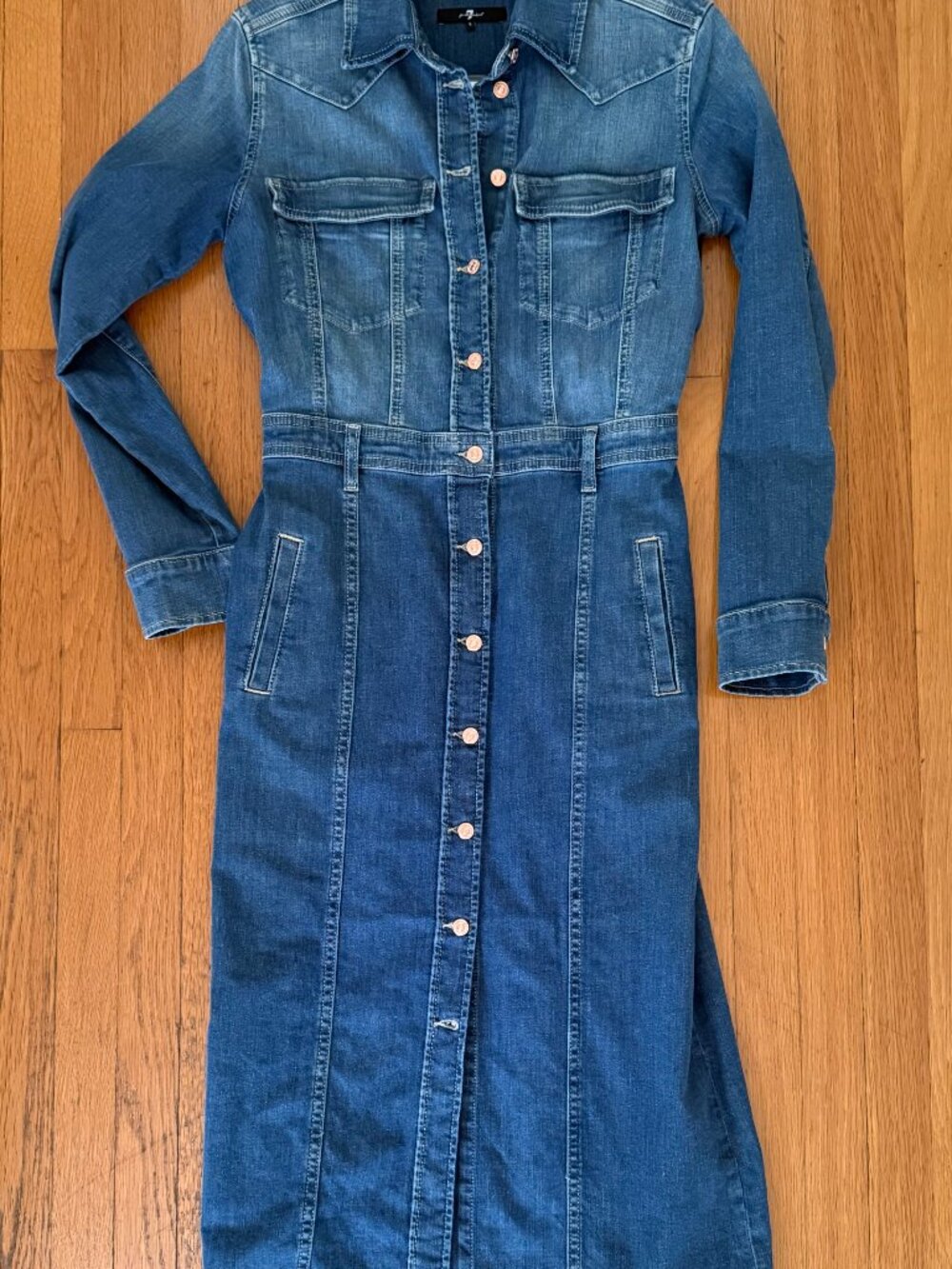 Denim Midi Shirt Dress by 7 For All Mankind
